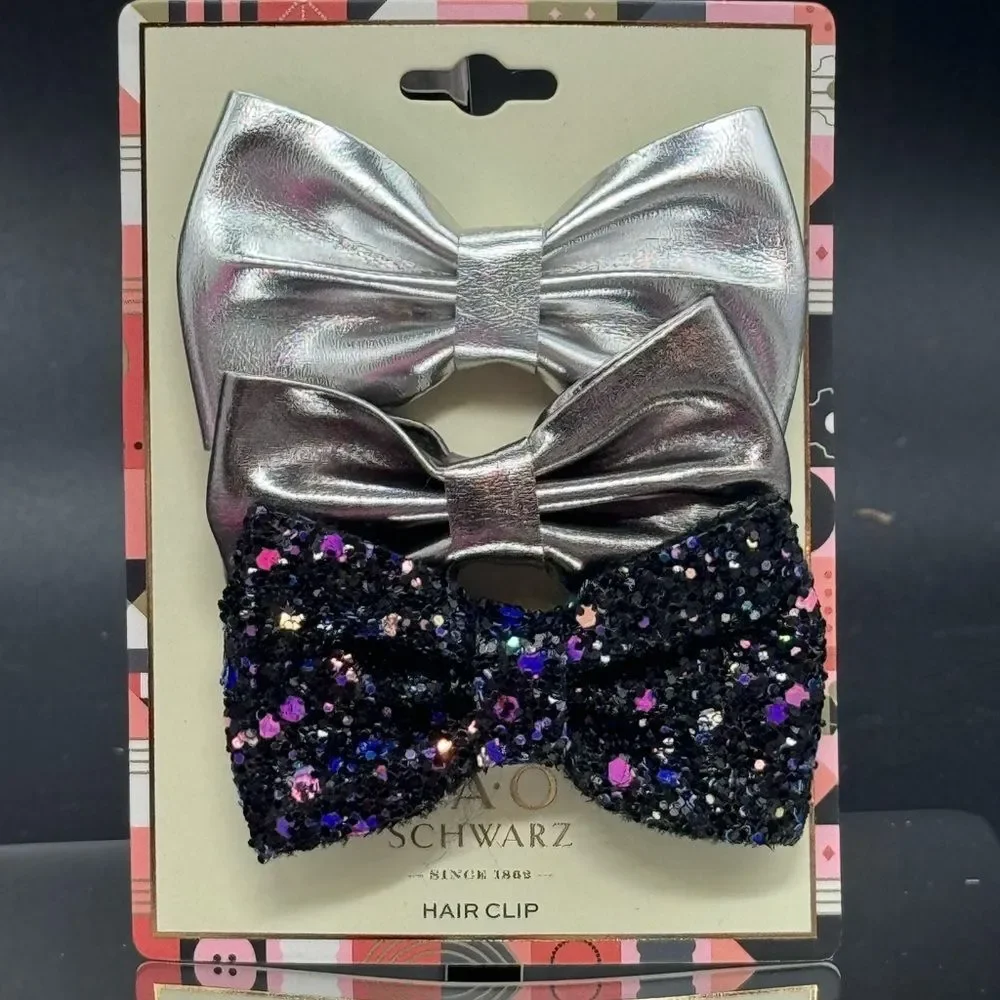 FAO SCHWARTZ Set of 3 Girl’s Hair Bow Clips